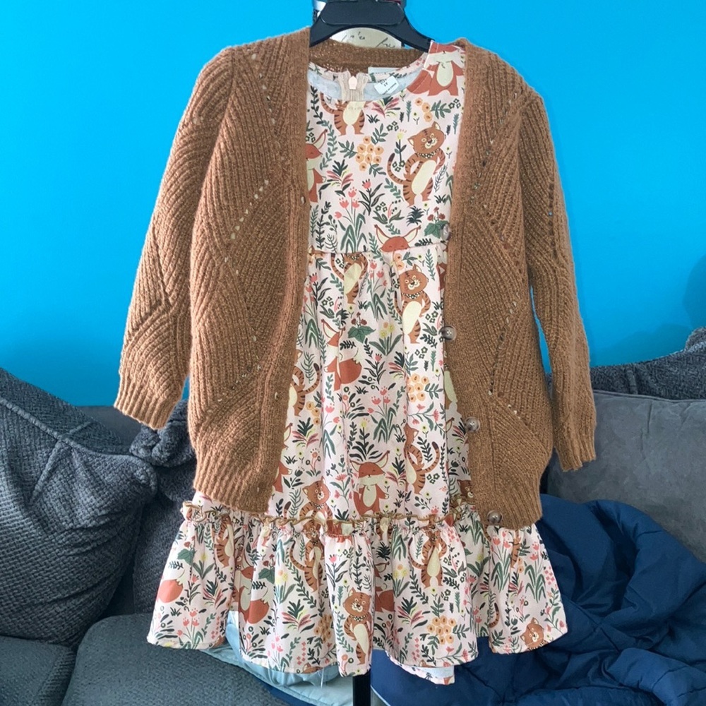 🔹4 for $30 Shein Fall Outfit (Dress and Cardigan), Girls Size 5